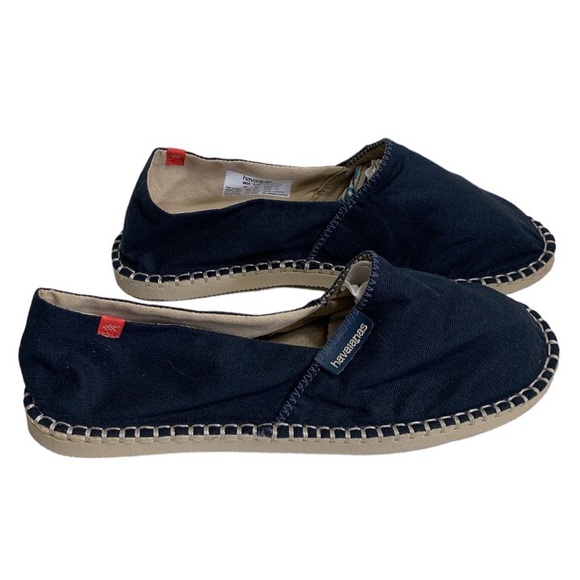 Havaianas Espadrilles Women Shoes 7 Blue Gold Threading Brazil Casual Flat - Picture 8 of 10